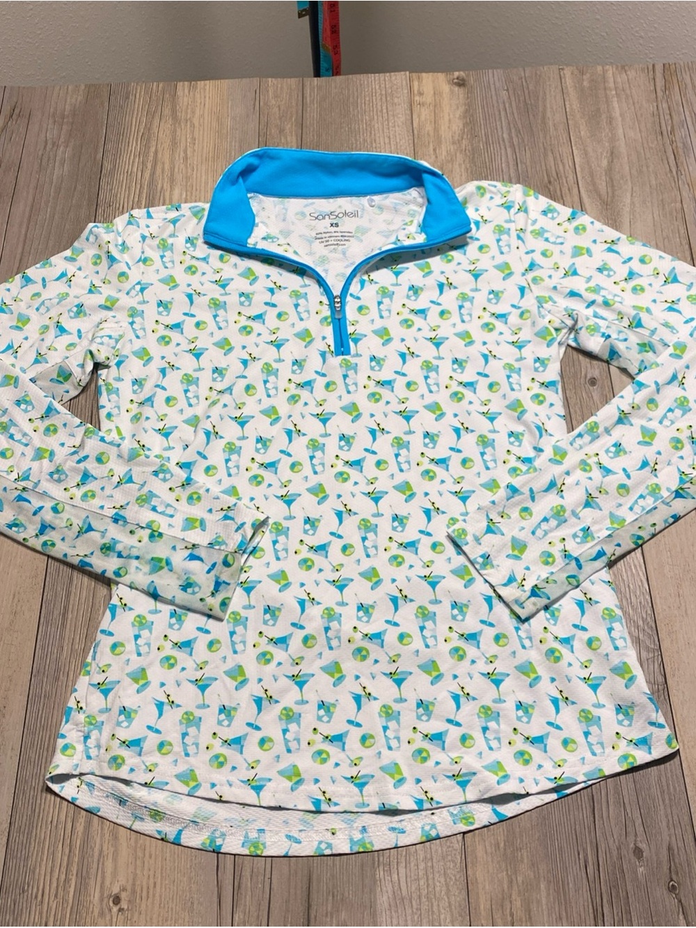 San Soleil Women’s 1/4 Zip Top UV 50 Tennis Golf Vented Sleeves XS